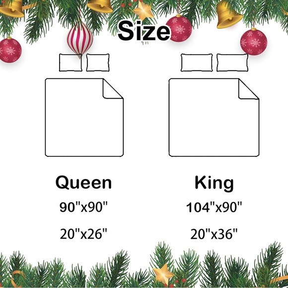 COSEVIER Christmas Duvet Cover King Size - Tree Reindeer Snowflakes Design - Picture 6 of 7